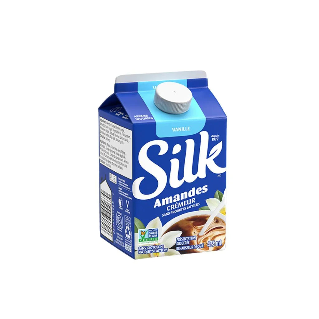 crème amande vanille pour café Silk - La Boite à Grains