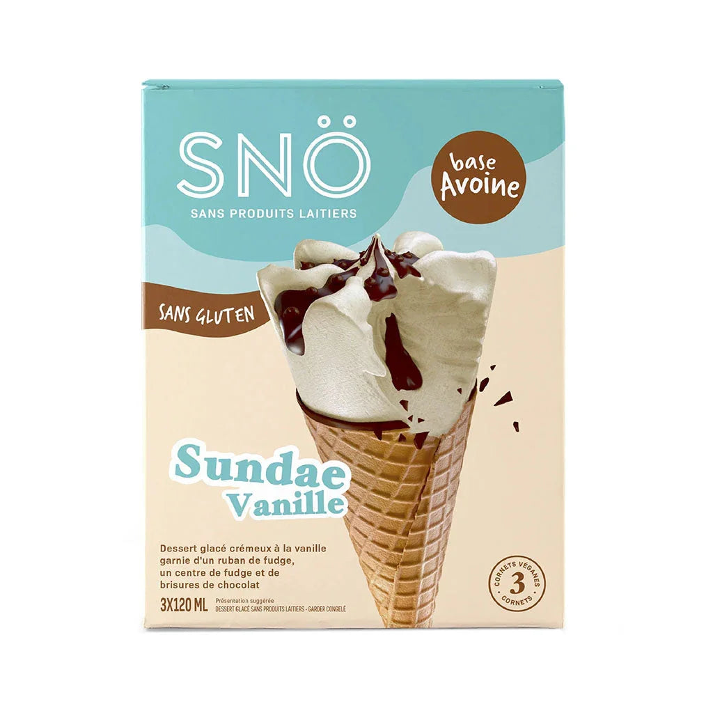 sno vanilla oat cones sundae - La Boite à Grains