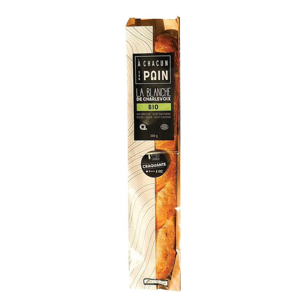 organic white baguette from Charlevoix To each their own bread - La Boite à Grains
