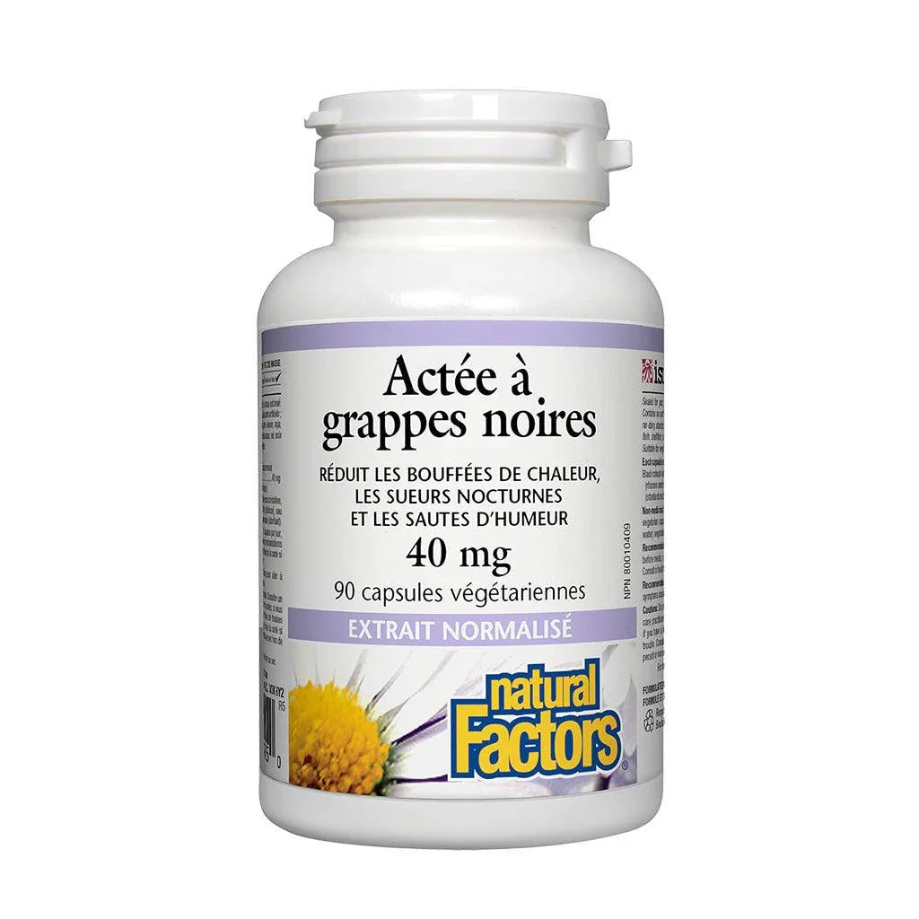 Actée à Grappes Noires Capsules Végétariennes Natural Factors - La Boite à Grains