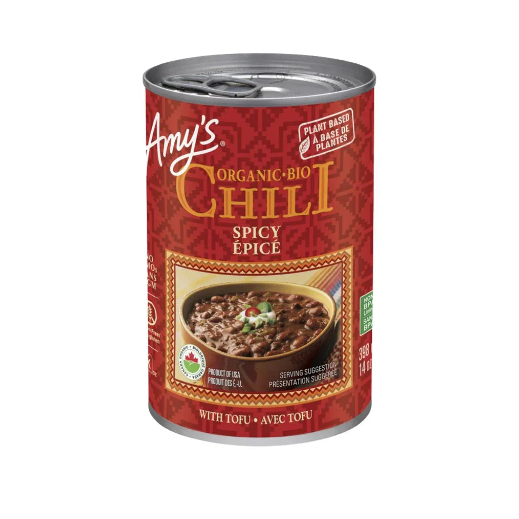 chili épicé avec tofu biologique Amy's - La Boite à Grains