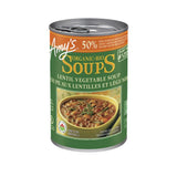 soupe aux lentilles et légumes faible en sodium biologique Amy's - La Boite à Grains