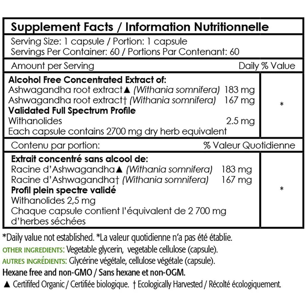 Ashwagandha (Capsules Phyto Liquides) Botanica - La Boite à Grains