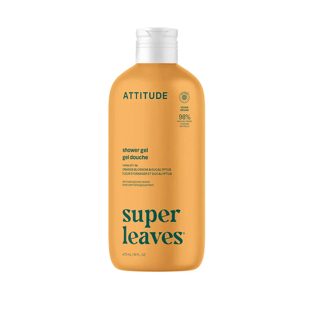 super leaves shower gel orange blossom and eucalyptus Attitude - La Boite à Grains
