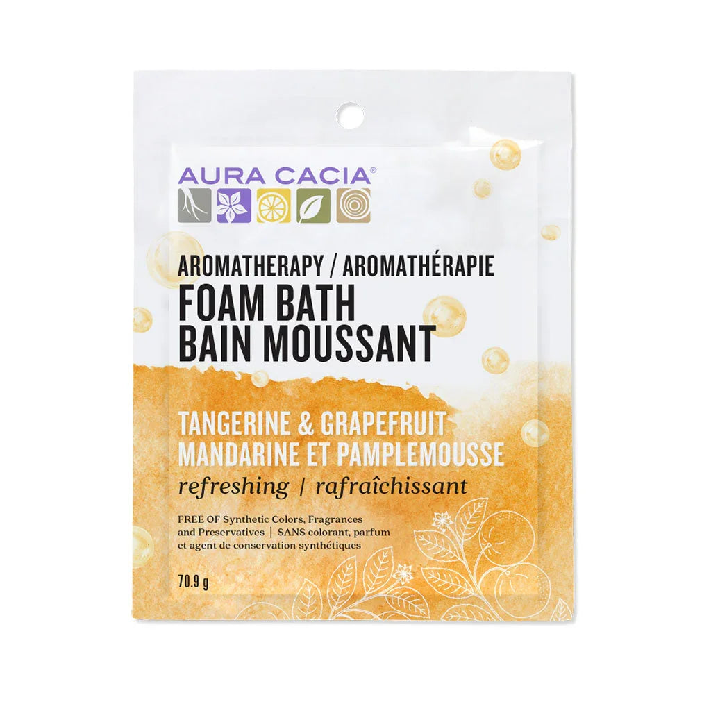 aura cacia refreshing tangerine and grapefruit bubble bath 70.9 g