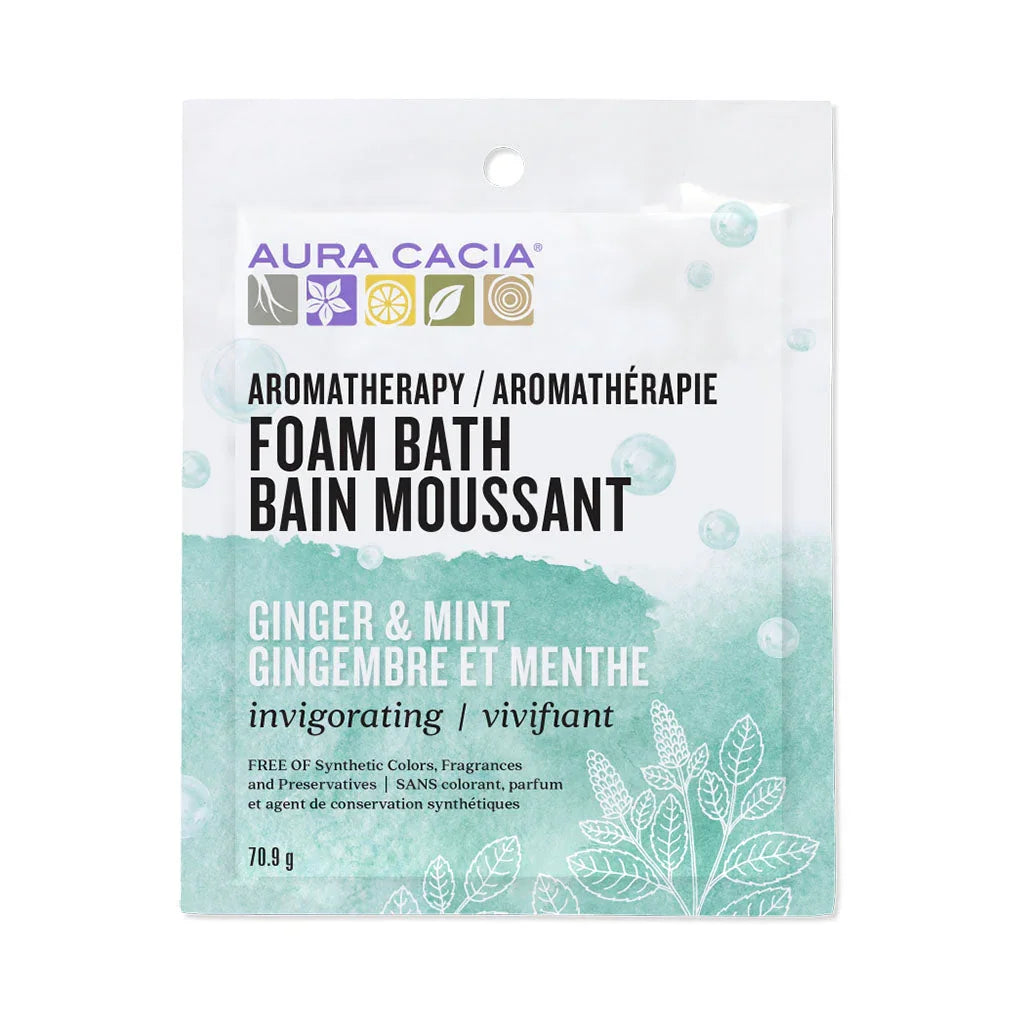 aura cacia invigorating bubble bath ginger and mint