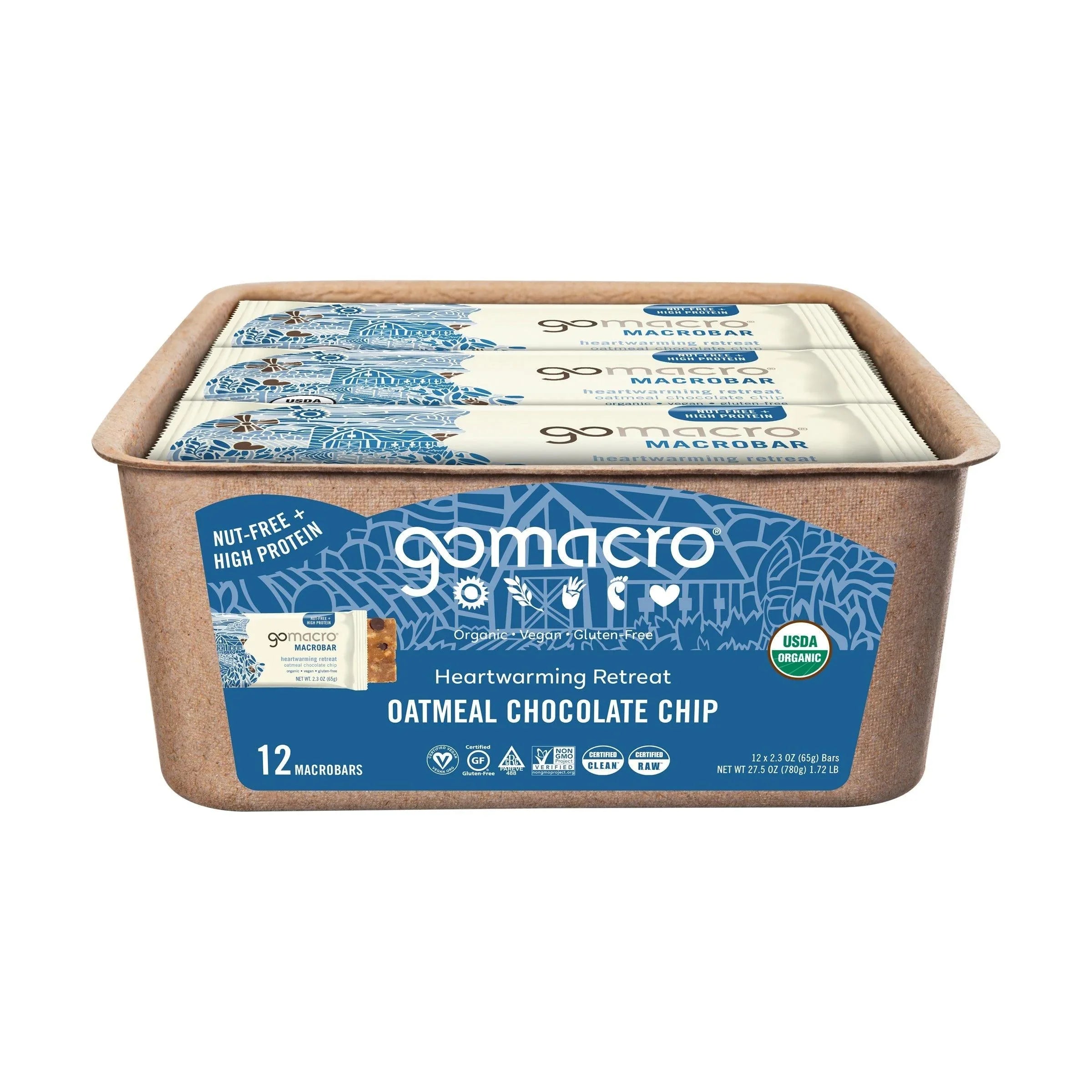 GoMacro Warm Retreat Oatmeal Chocolate Chip Bar - La Boite à Grains