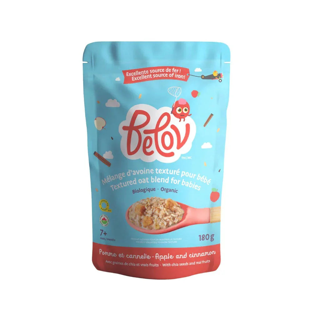 mélange d'avoine texturé pour bébé pomme et cannelle Belov - La Boite à Grains