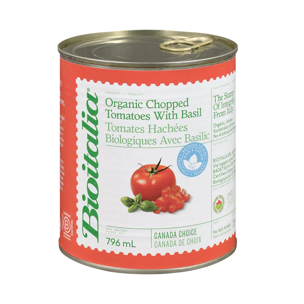 tomates hachées biologiques avec basilic Bioitalia - La Boite à Grains