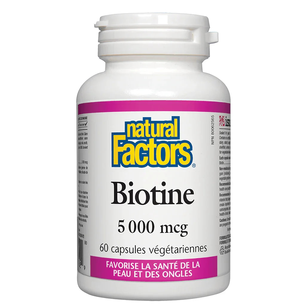 Biotin 5,000 mcg Natural Factors - La Boite à Grains