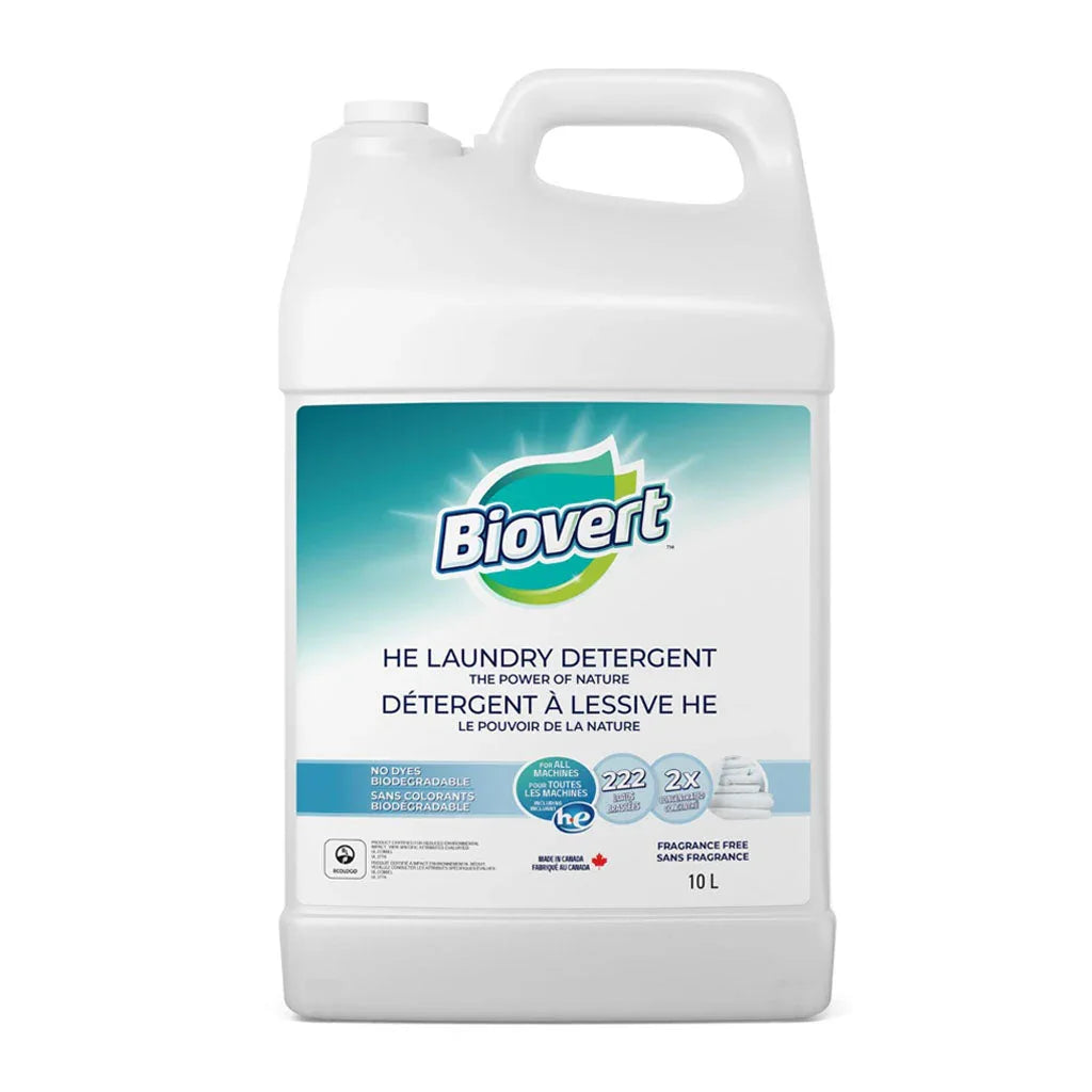 biovert détergent à lessive HE sans fragrance 10L - La Boite à Grains