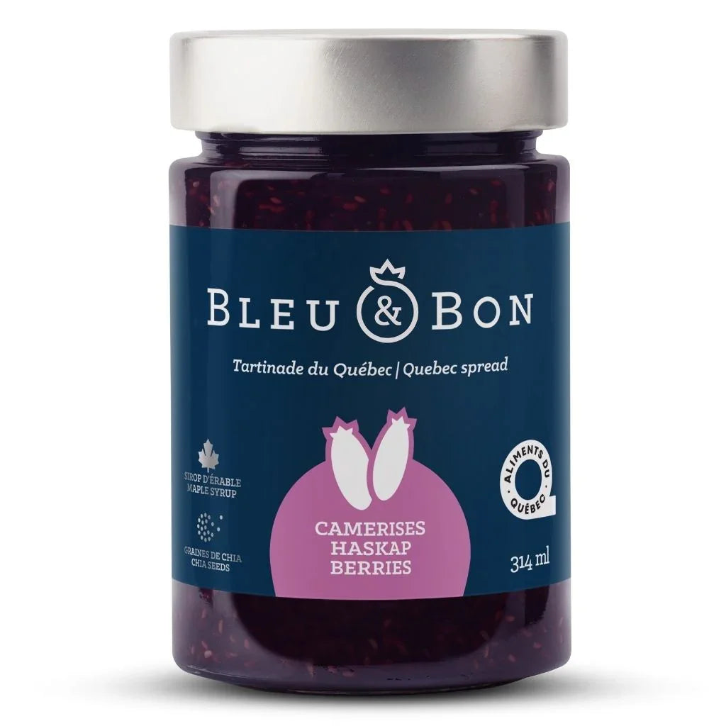 bleu & bon tartinade du Québec camerises - La Boite à Grains