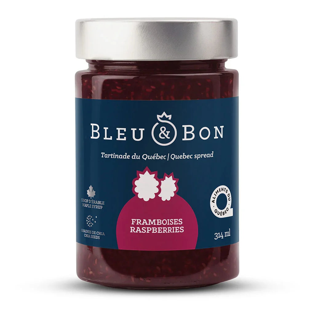 Blue & Bon raspberry spread from Quebec - La Boite à Grains