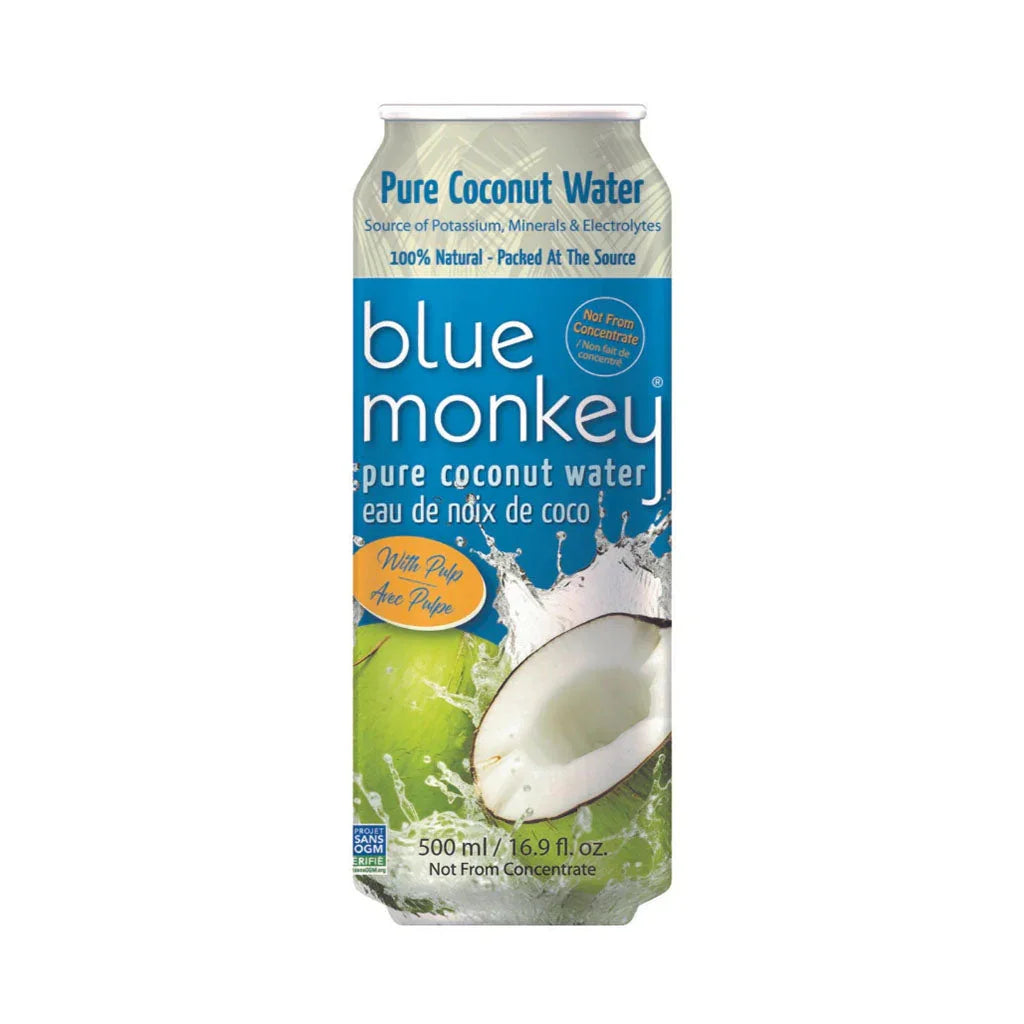 blue monkey eau de noix de coco avec pulpe 500 ml - La Boite à Grains