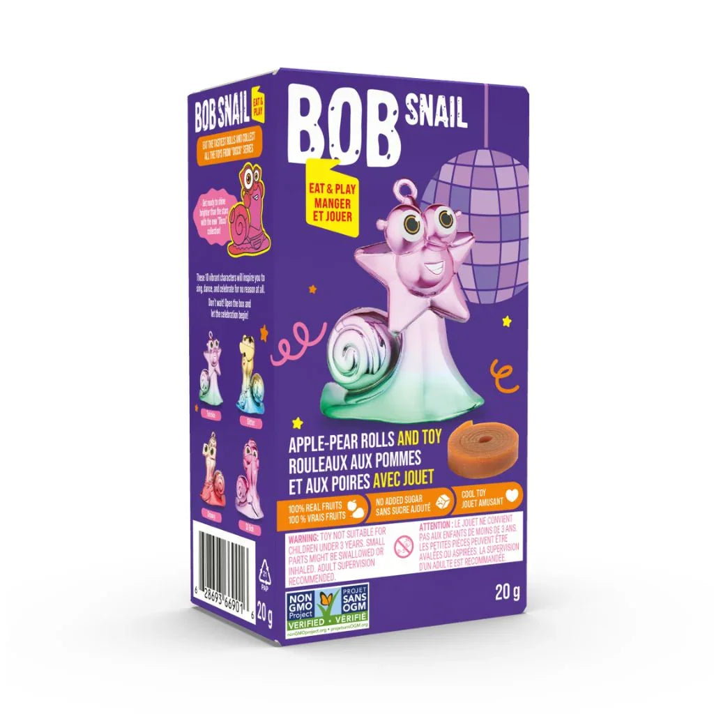 Bob Snail rouleaux aux pommes et aux poires avec jouet - La Boite à Grains