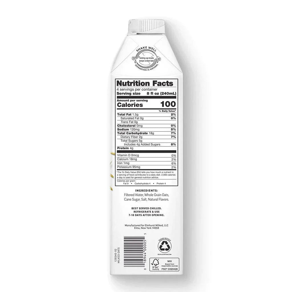 Elmhurst Unsweetened Oat Drink 1925 - La Boite à Grains