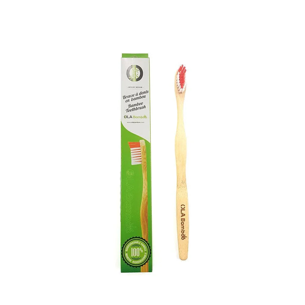 Brosse à Dents en Bambou Médium OLA Bamboo - La Boite à Grains