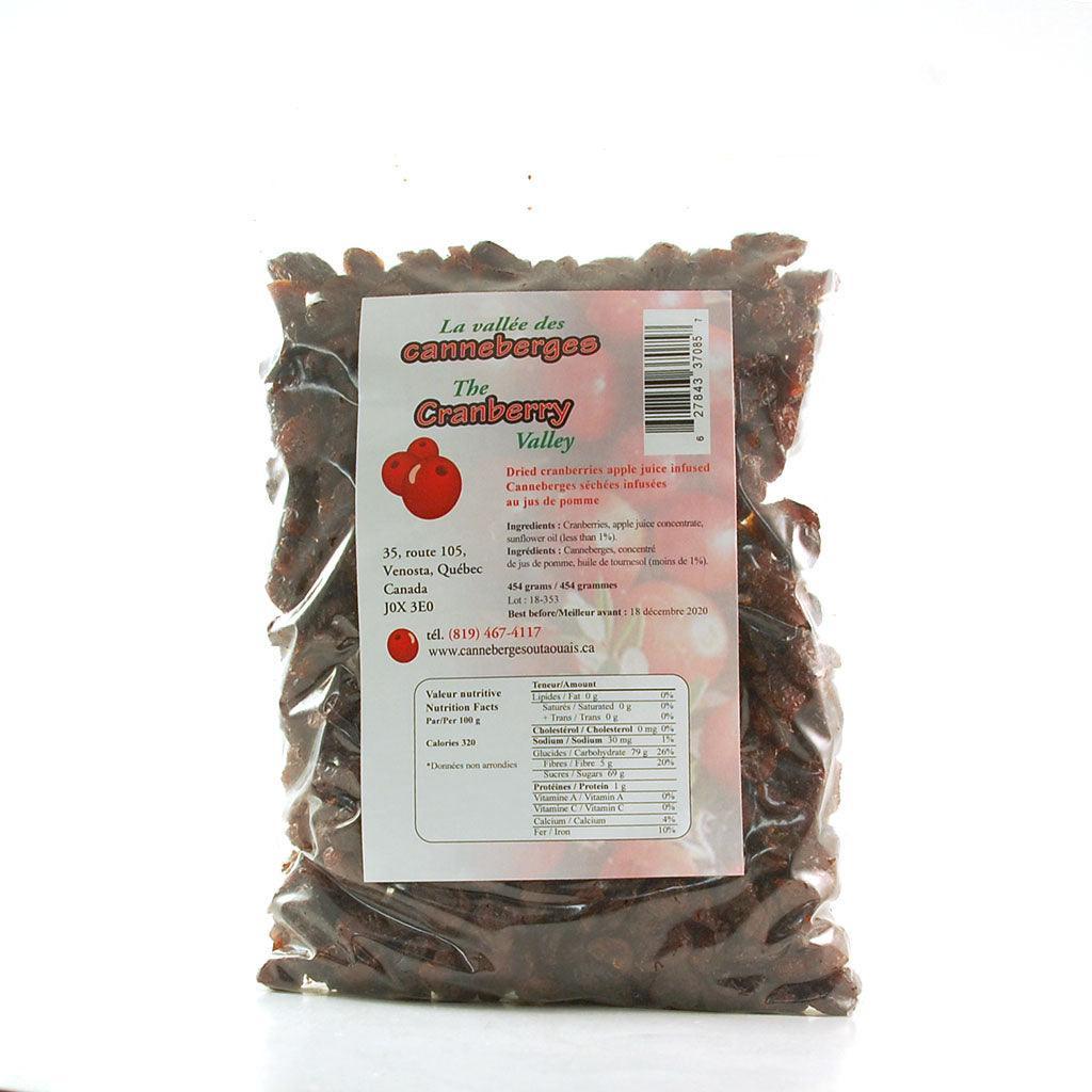 Dried Cranberries Infused with Apple Juice La Vallée des Cranberries - La Boite à Grains