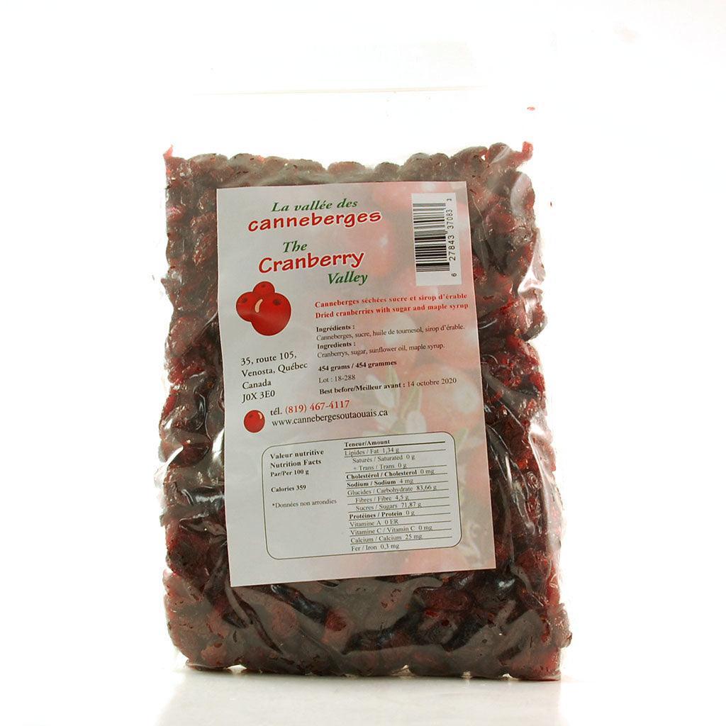 Dried Cranberries with Sugar and Maple Syrup La Vallée des Canneberries - La Boite à Grains