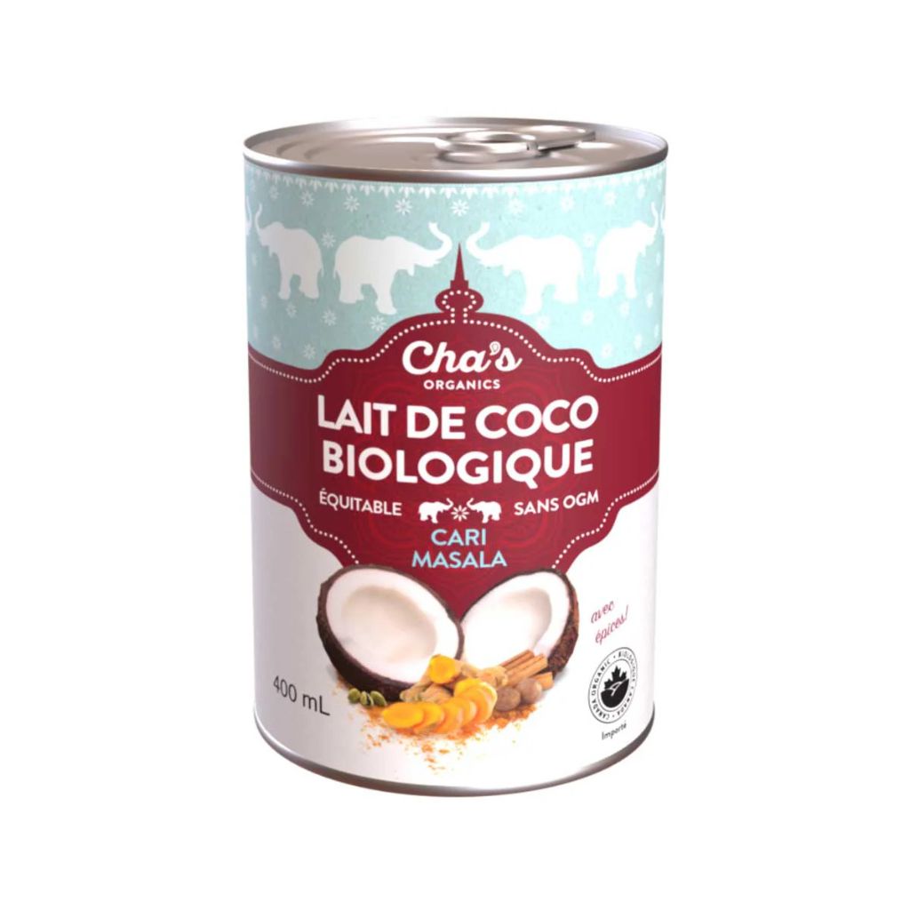 lait de coco biologique Cari Masala Cha's Organics - La Boite à Grains