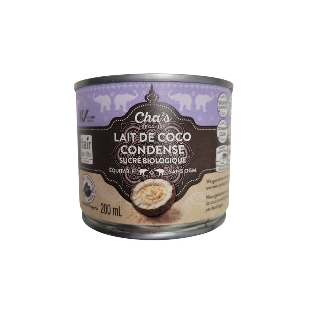 lait de coco condensé sucré biologique Cha's Organics - La Boite à Grains