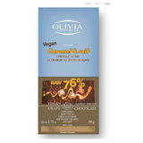 Vegan Chocolate 76% Raw Caramel and Salt Olivia Chocolate - La Boite à Grains