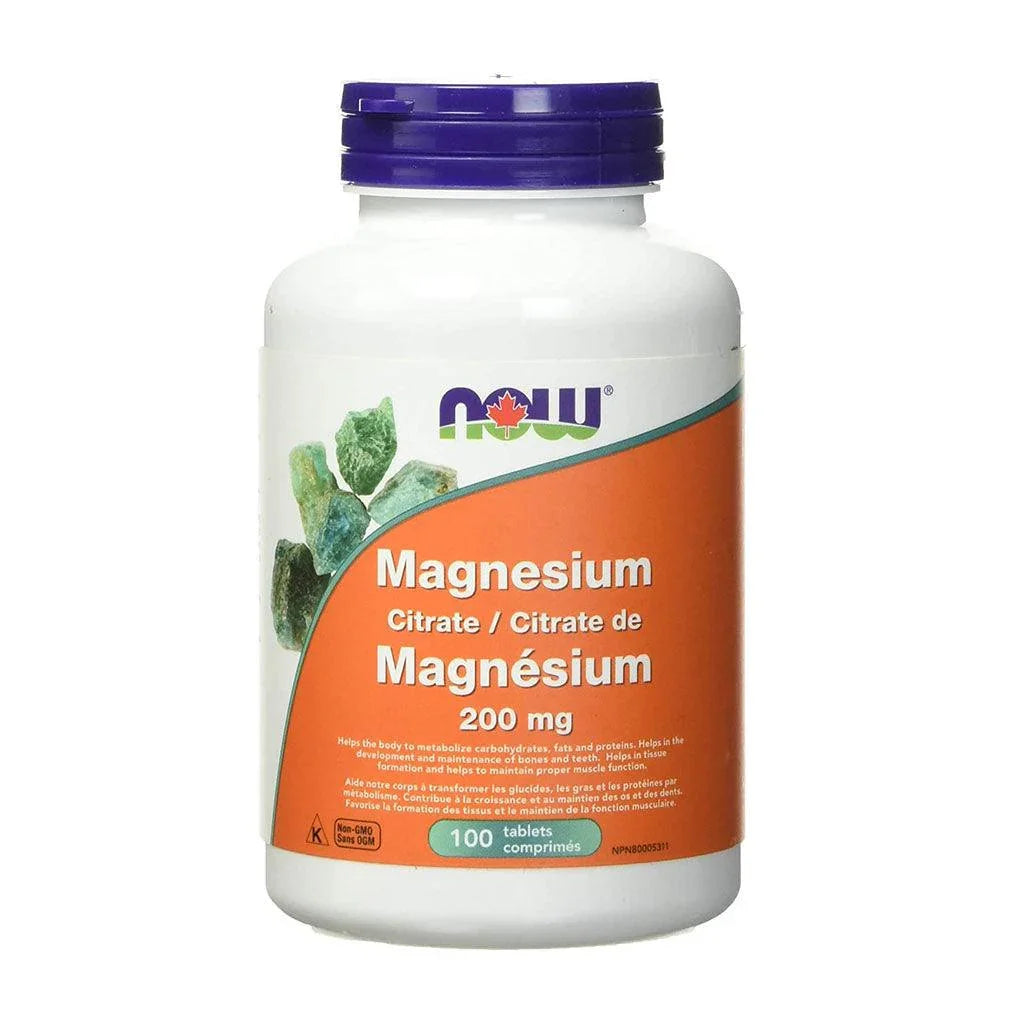 Magnesium Citrate 200 mg Now - La Boite à Grains