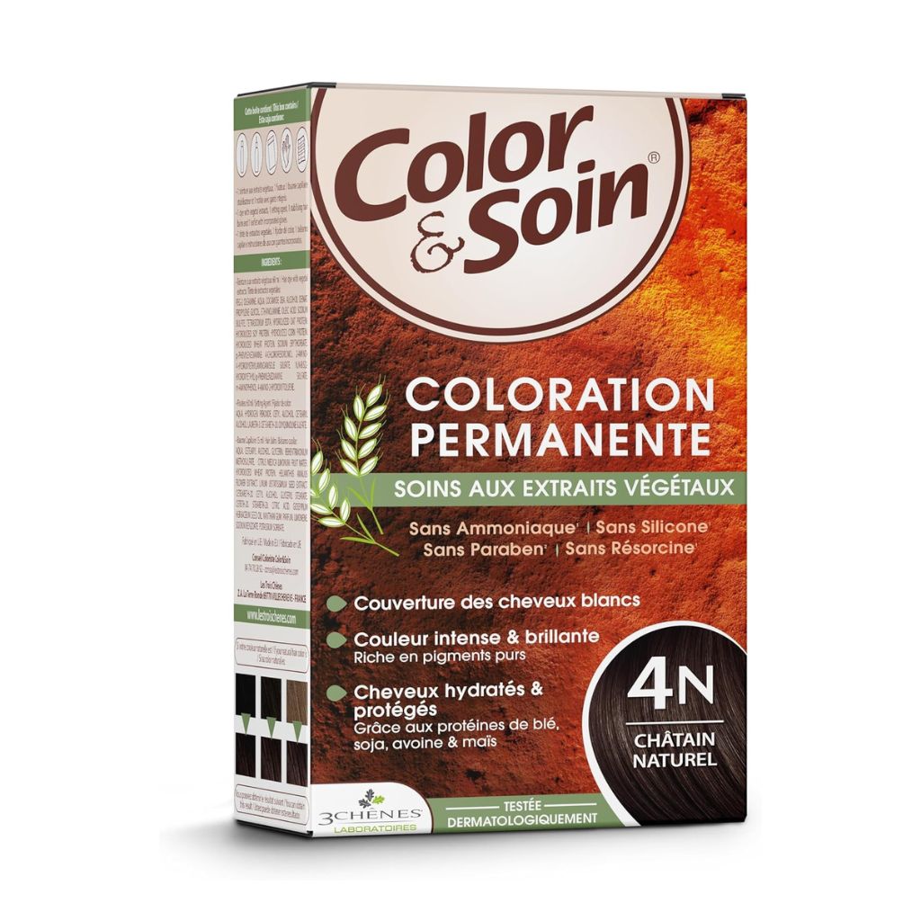 coloration permanente 4N Châtain naturel Color & Soin - La Boite à Grains