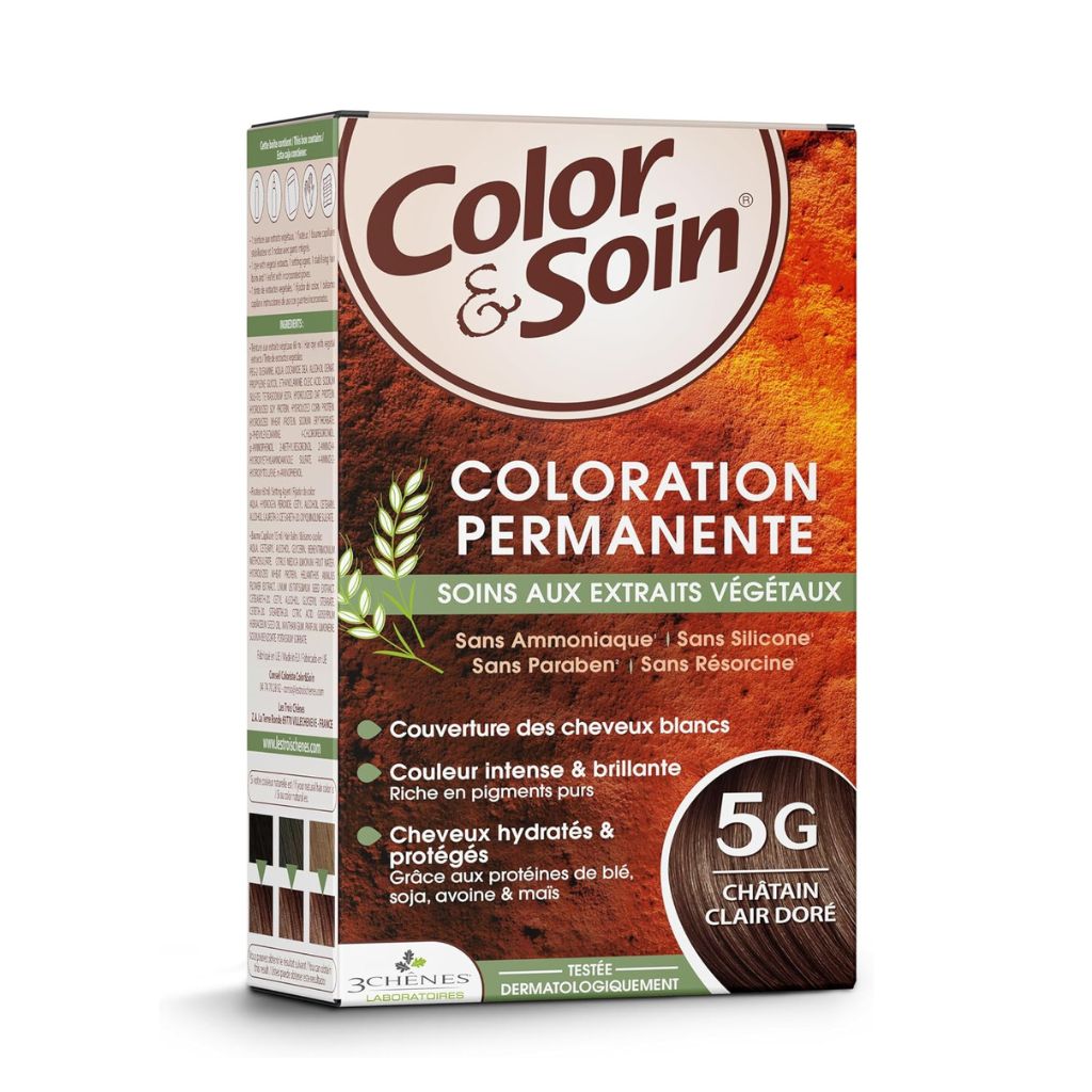 coloration permanente 5G Châtain clair doré Color & Soin - La Boite à Grains