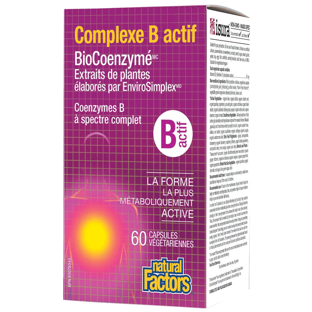 Natural Factors BioCoenzymated Active B Complex - La Boite à Grains