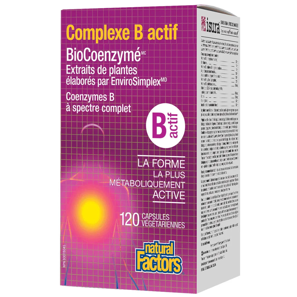 Natural Factors BioCoenzymated Active B Complex - La Boite à Grains