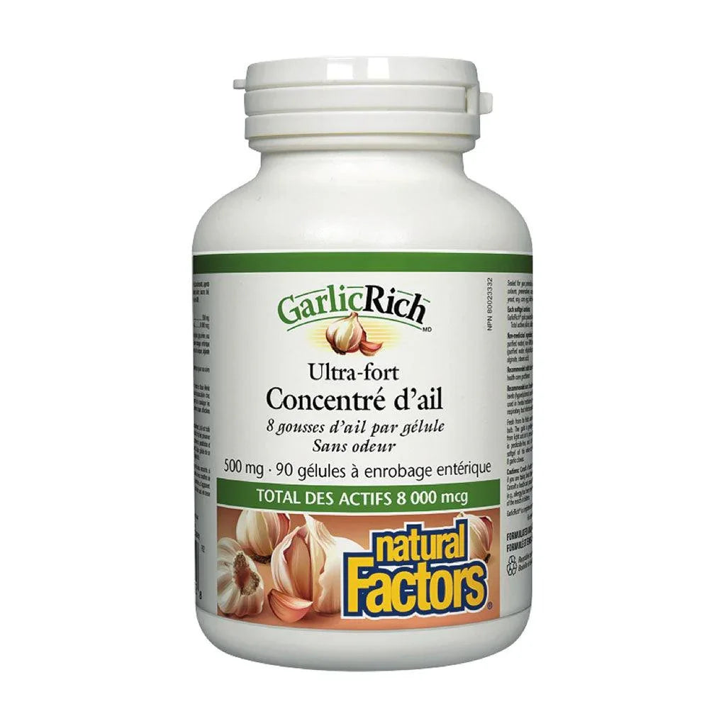 Concentré d'Ail Ultra Fort GarlicRich Natural Factors - La Boite à Grains