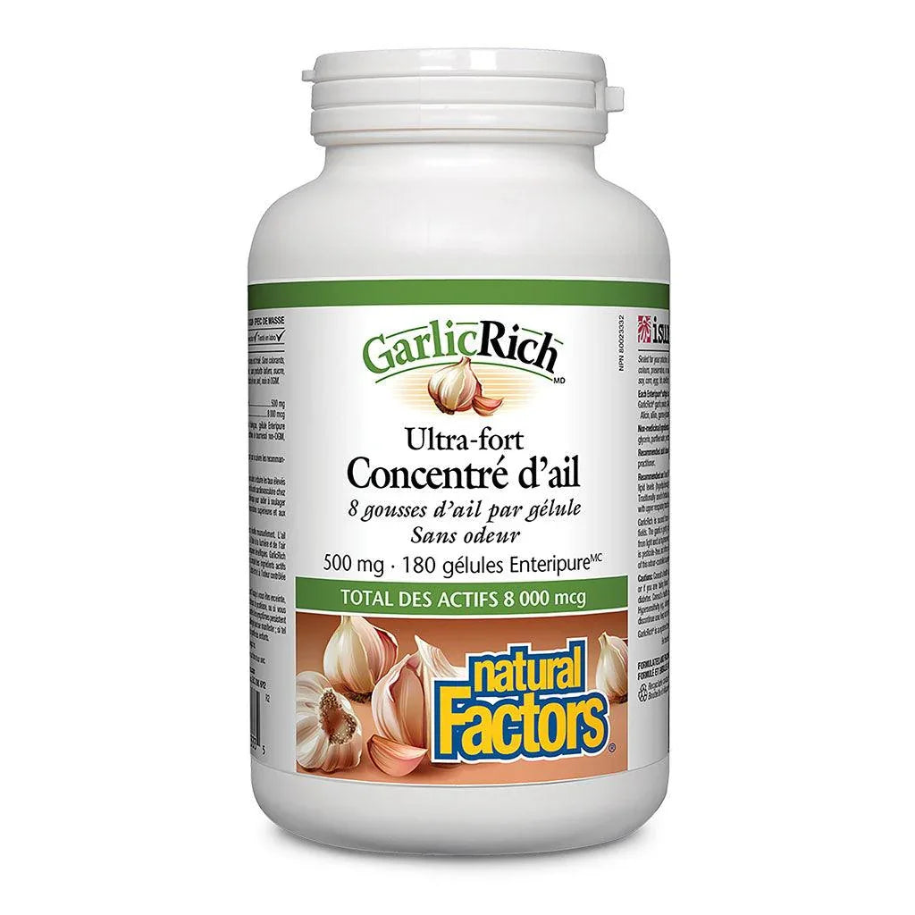 Concentré d'Ail Ultra Fort GarlicRich Natural Factors - La Boite à Grains