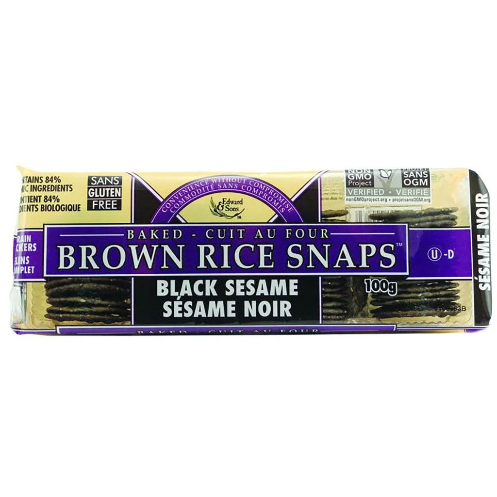 Craquelins de Riz Complet au Sésame Noir Edward & Sons - La Boite à Grains