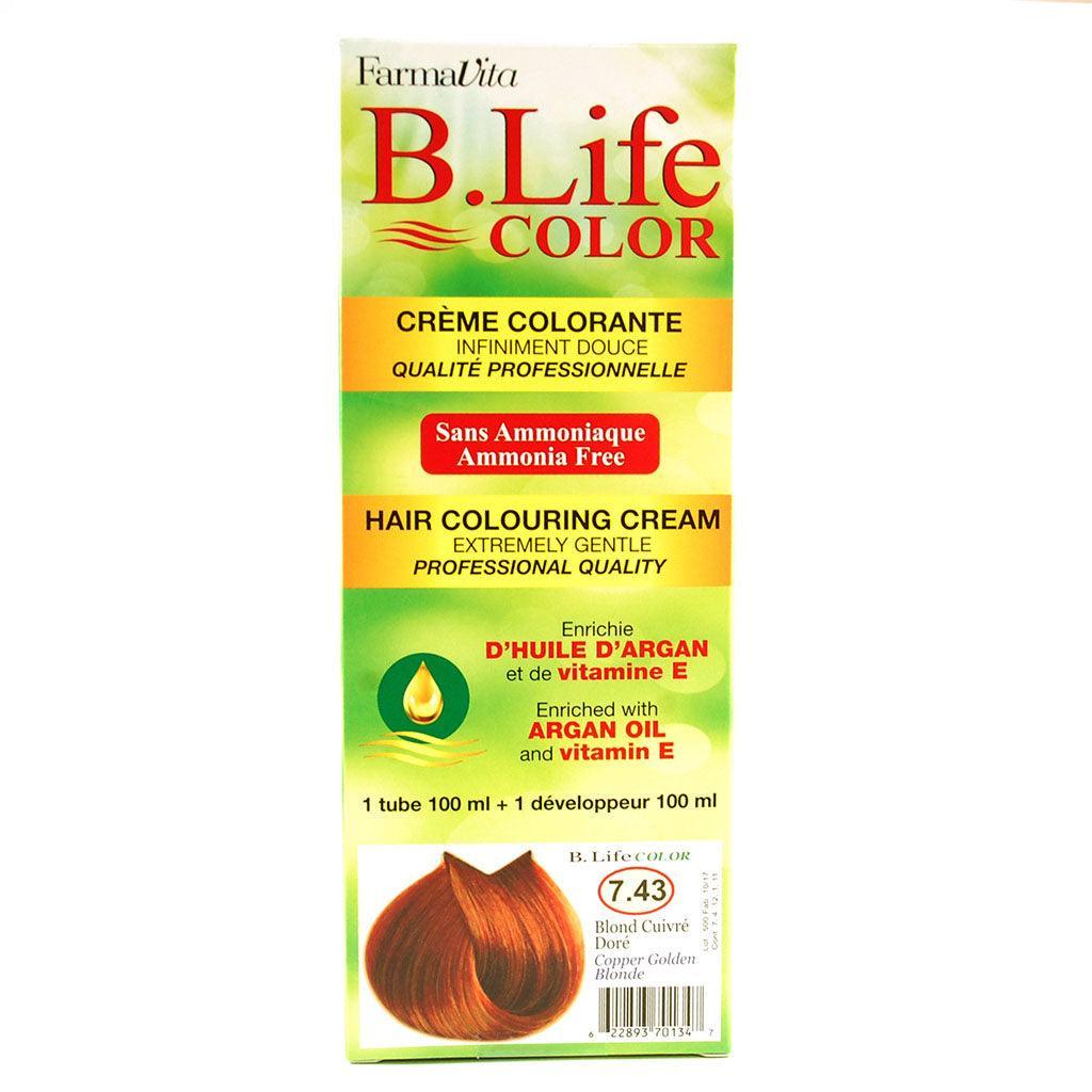Crème Colorante Blond Cuivré Doré B. Life Color - La Boite à Grains