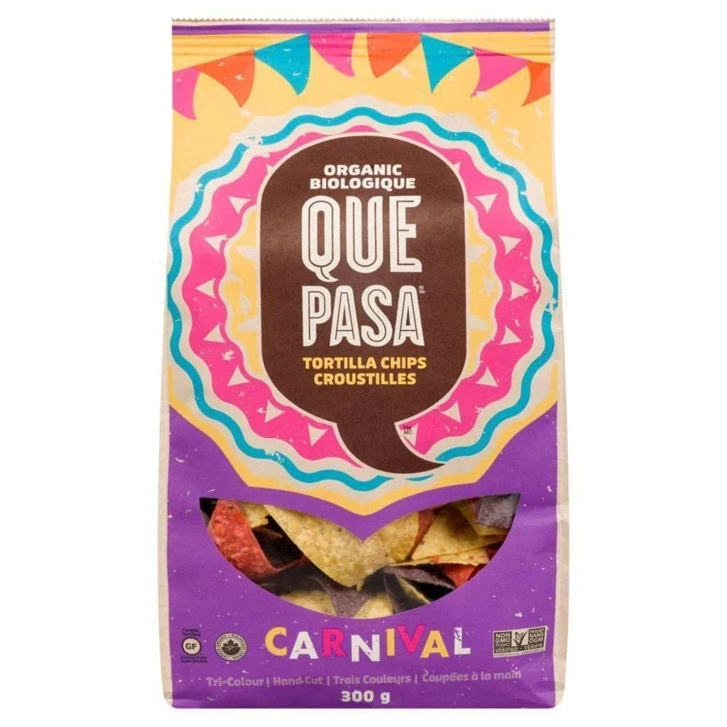 Que Pasa Organic Three Color Carnival Tortilla Chips - La Boite à Grains
