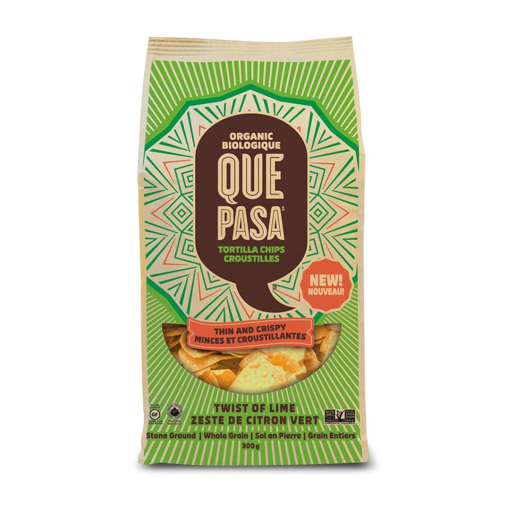 Croustilles Tortillas Minces Zeste de Citron Vert Bio Que Pasa - La Boite à Grains