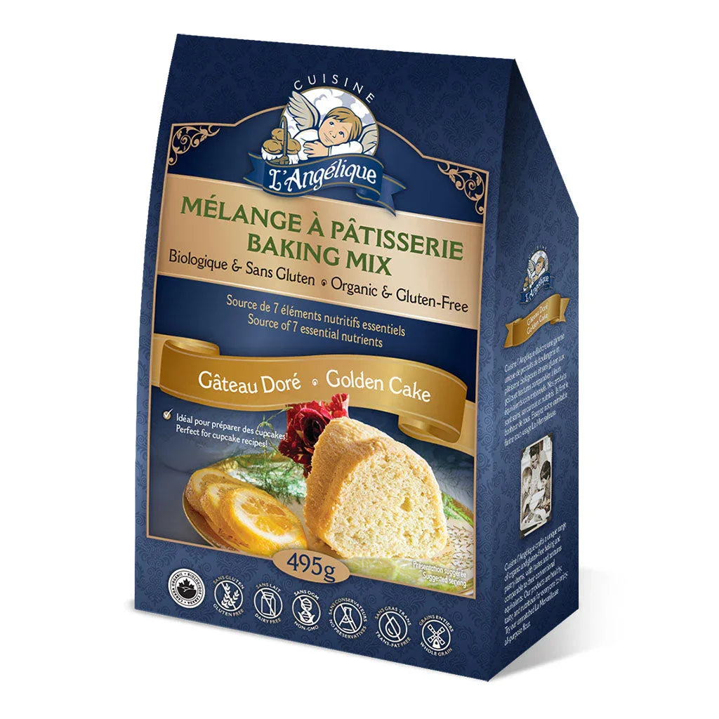 cuisine l'angélique mélange à pâtisserie gâteau doré biologique sans gluten 495 g