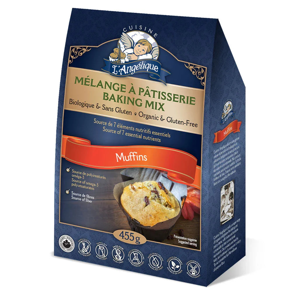 cuisine l'angélique mélange à pâtisserie muffins biologique sans gluten 455 g