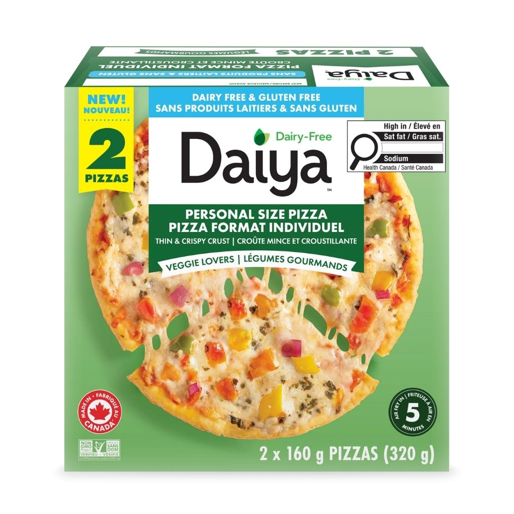 2 pizzas format individuel légumes gourmands Daiya - La Boite à Grains
