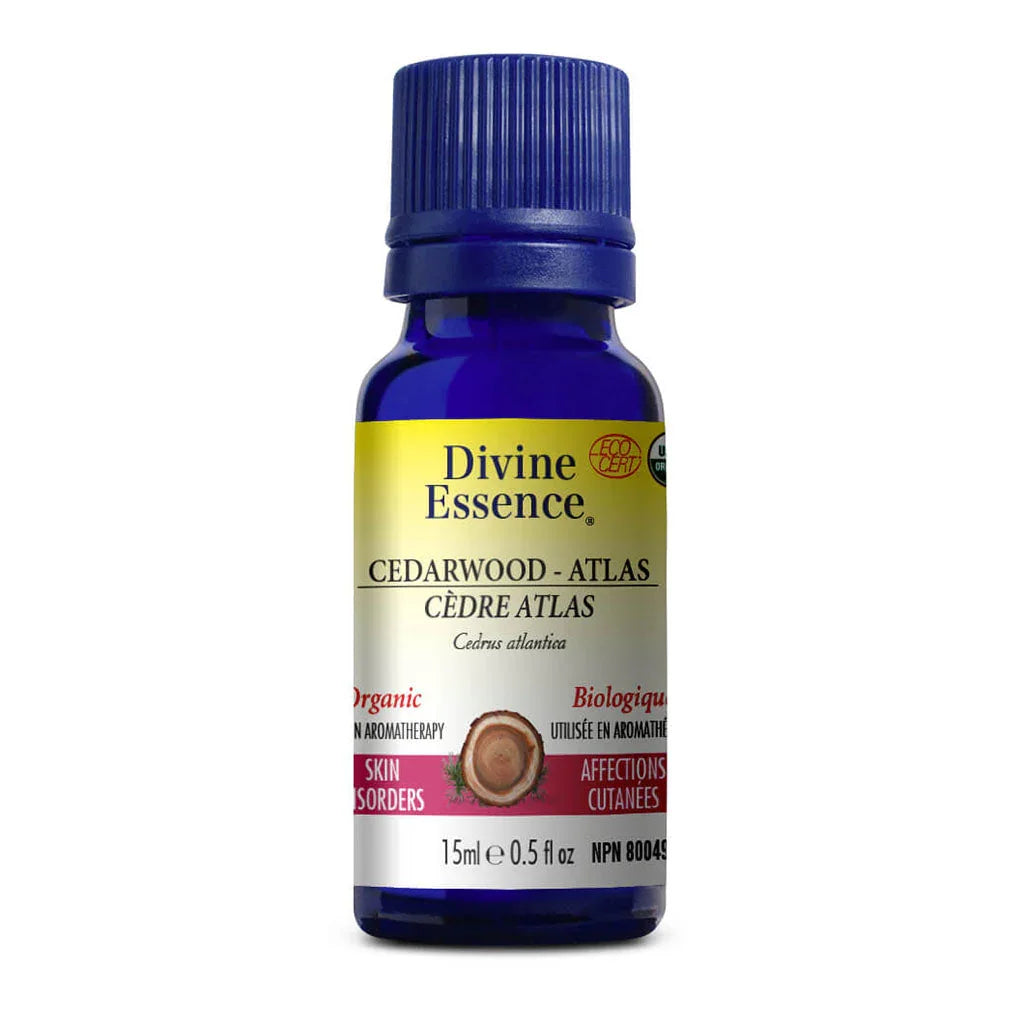 divine essence organic atlas cedar essential oil 15 ml