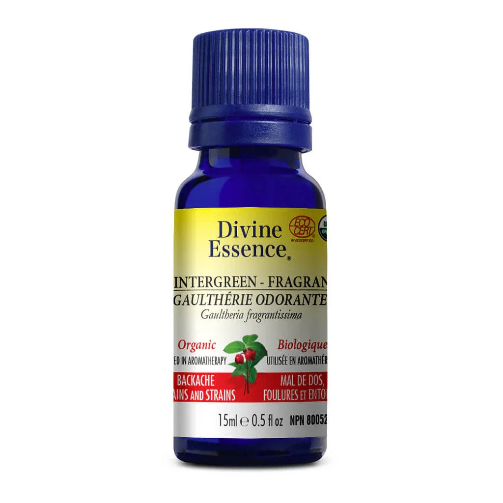 divine essence organic wintergreen essential oil 15 ml