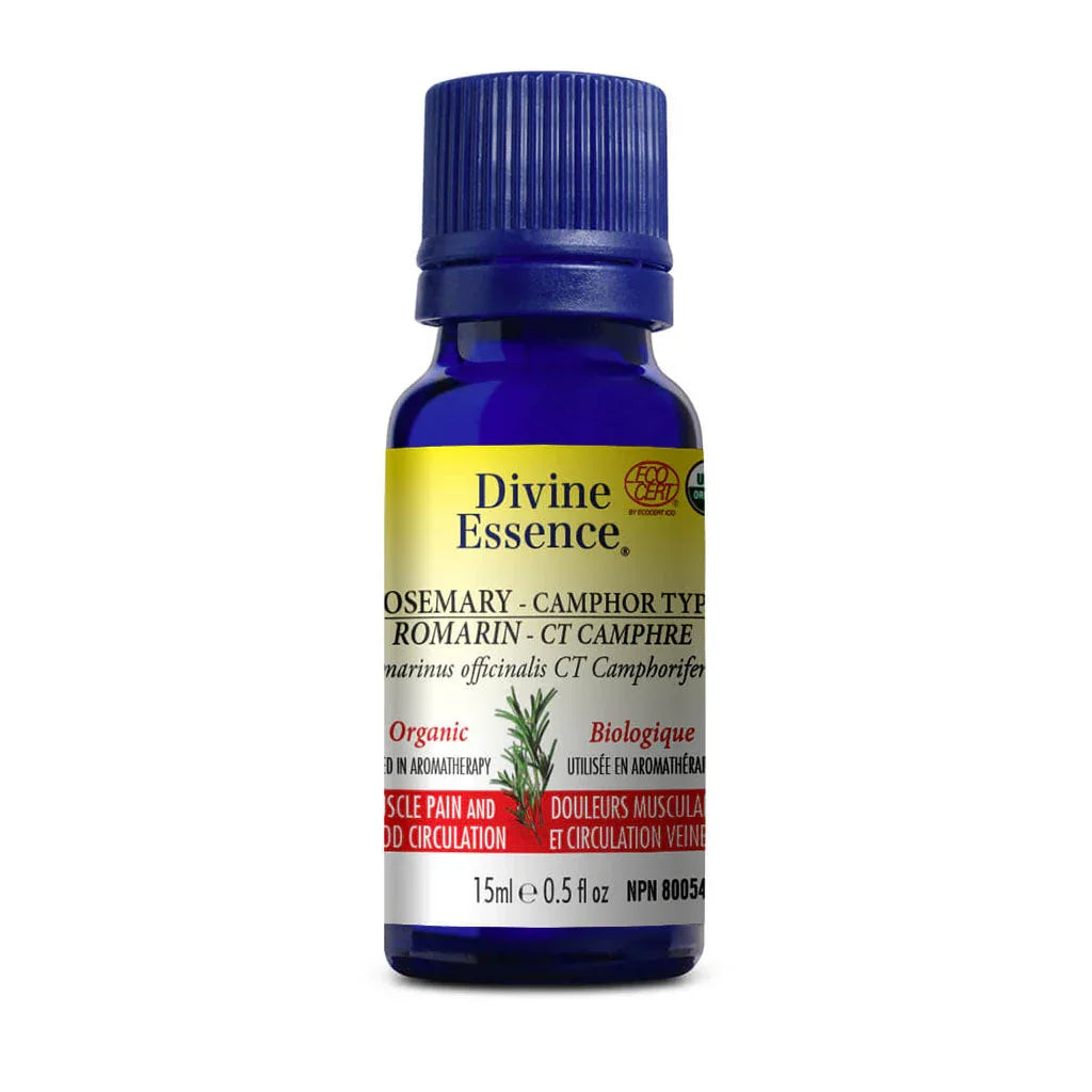 divine essence organic rosemary camphor essential oil 15 ml