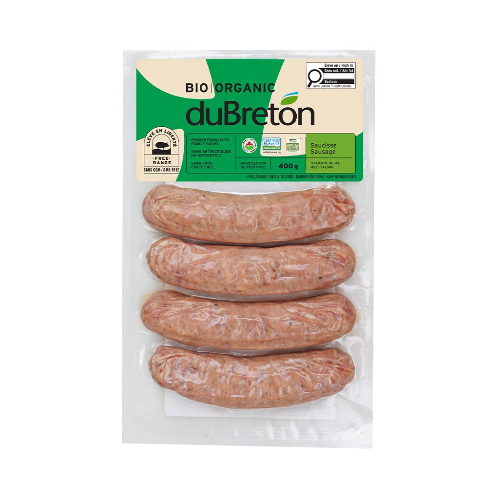 saucisses italiennes douces biologiques duBreton - La Boite à Grains