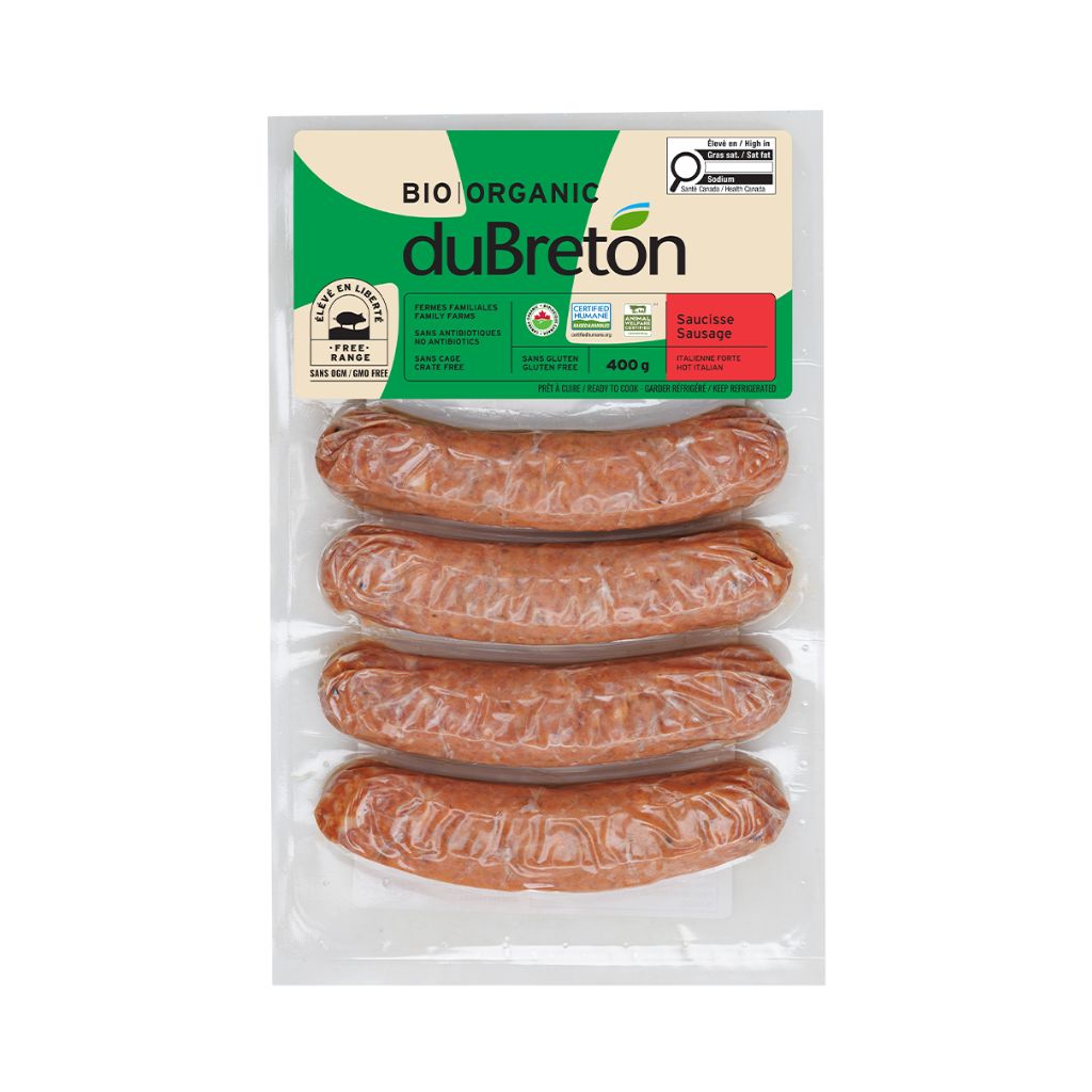 saucisses italiennes fortes biologiques duBreton - La Boite à Grains