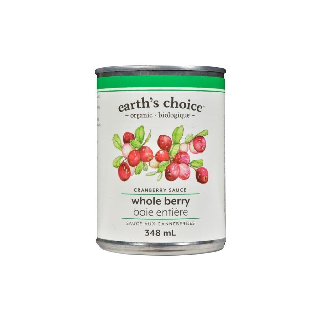 sauce aux canneberges baie entière biologique Earth's Choice - La Boite à Grains