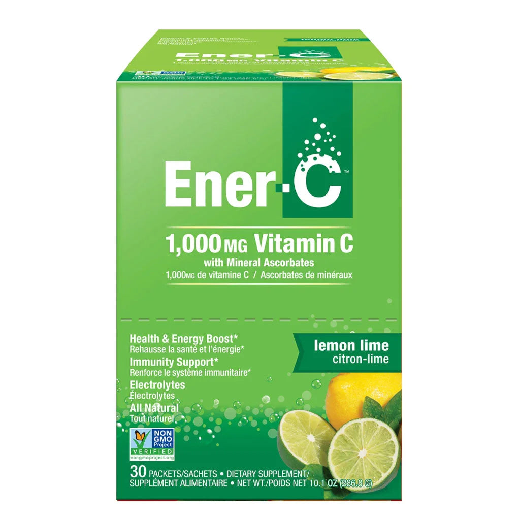 Ener-life ener-c vitamin c lemon lime drink mix 30 sachets - La Boite à Grains