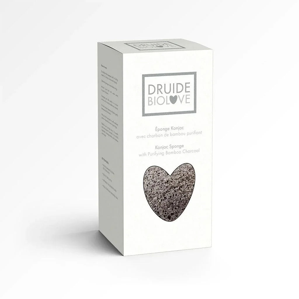 Konjac Sponge with Purifying Bamboo Charcoal Druide - La Boite à Grains