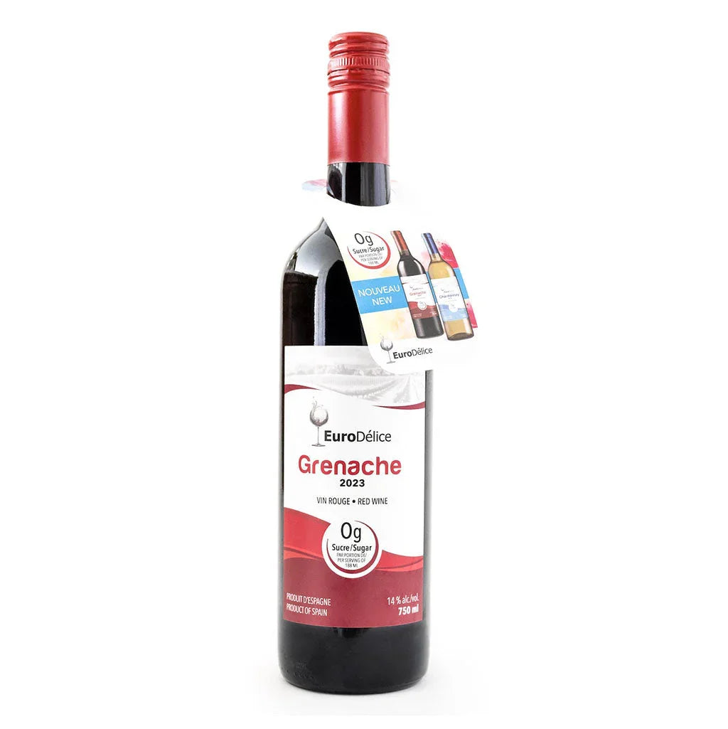 euro délice vin rouge grenache 750 ml - La Boite à Grains
