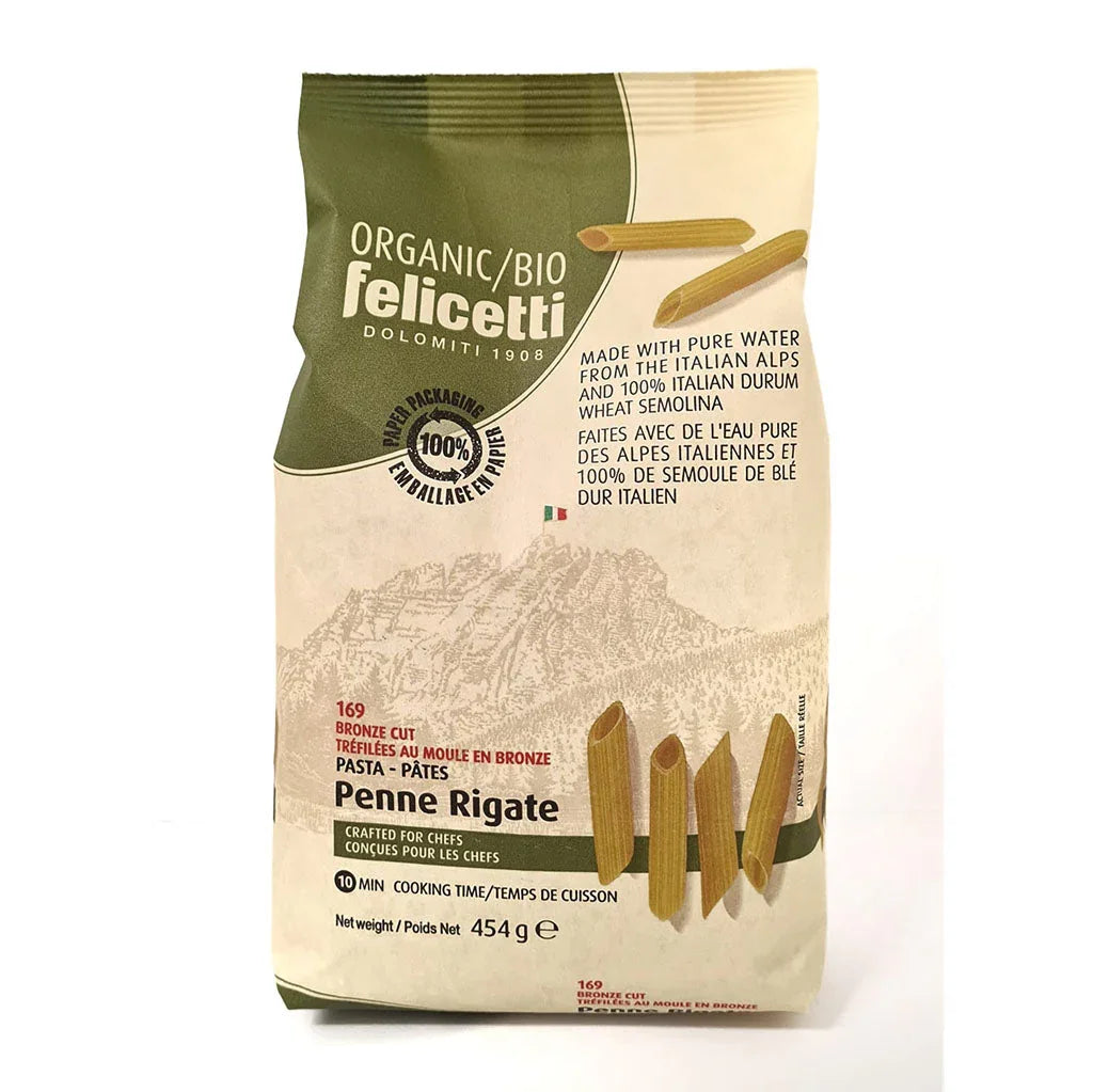 felicetti penne rigate organic italian durum wheat 454 g